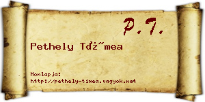 Pethely Tímea névjegykártya