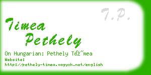 timea pethely business card